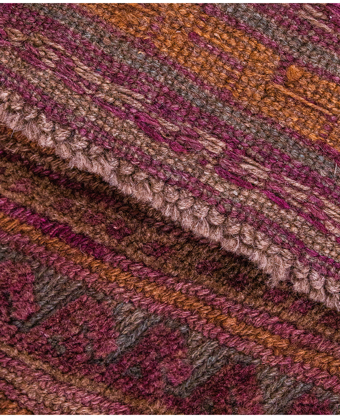 Afghan Nachoni handmade mixed-technique wool rug - Image 4