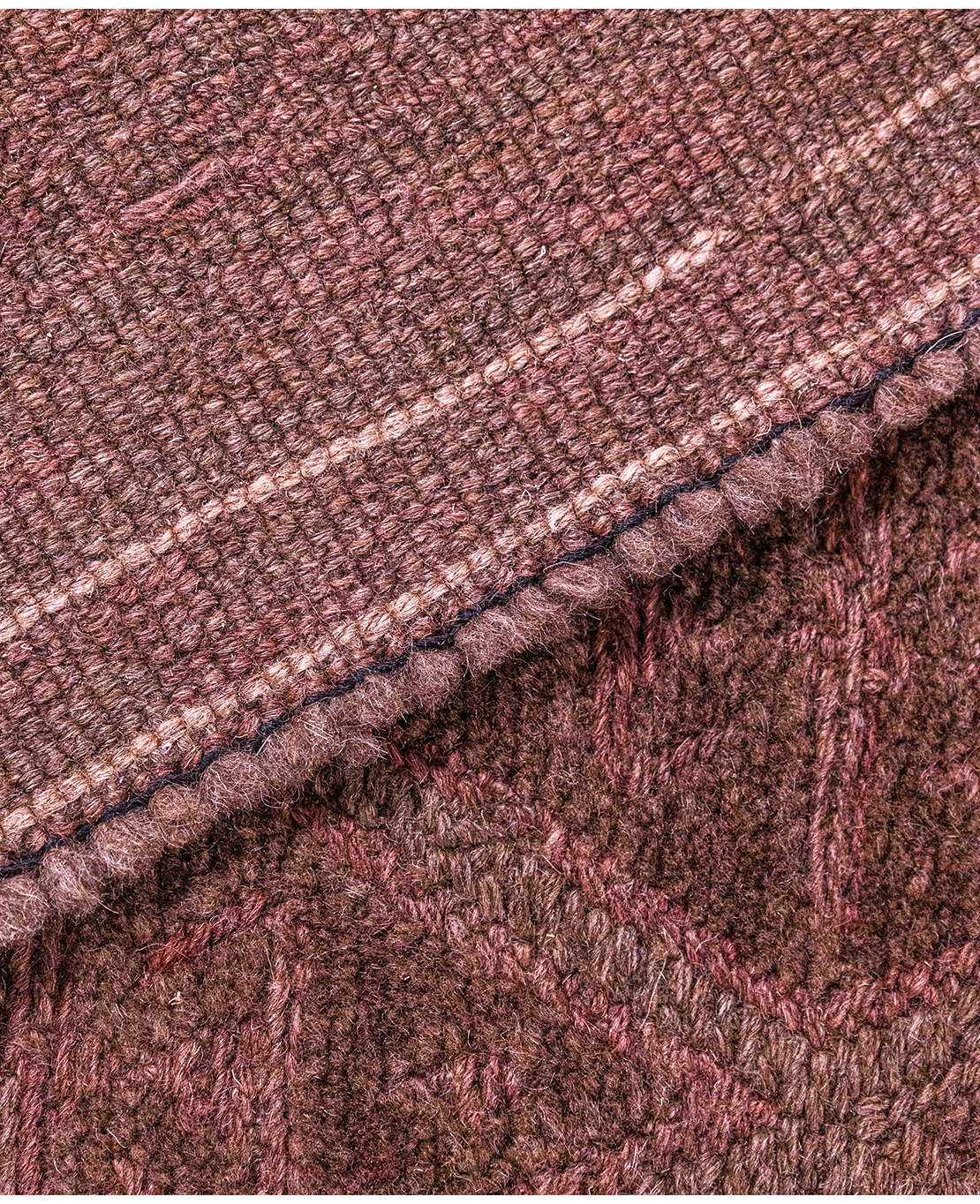 Afghan Nachoni handmade mixed-technique wool rug - Image 4