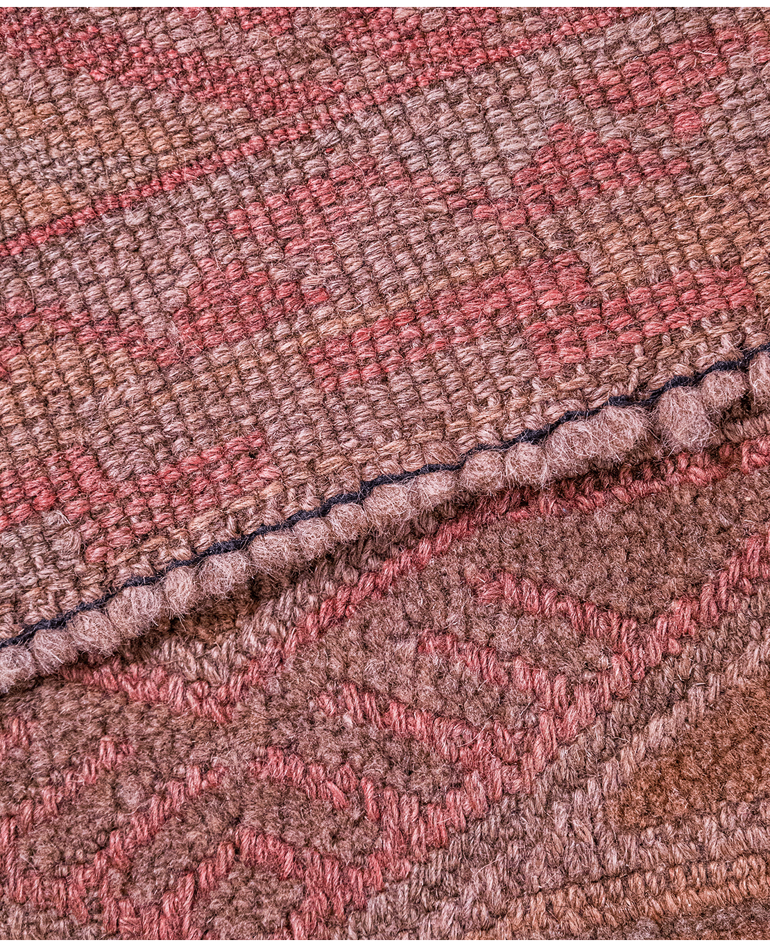 Afghan Nachoni handmade mixed-technique wool rug - Image 4