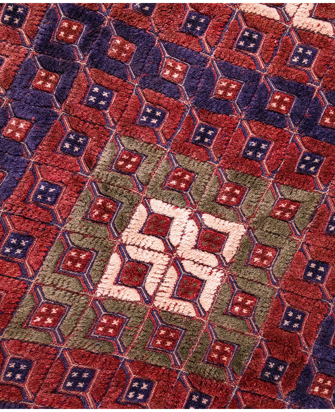 Afghan Nachoni handmade mixed-technique wool rug - Image 3