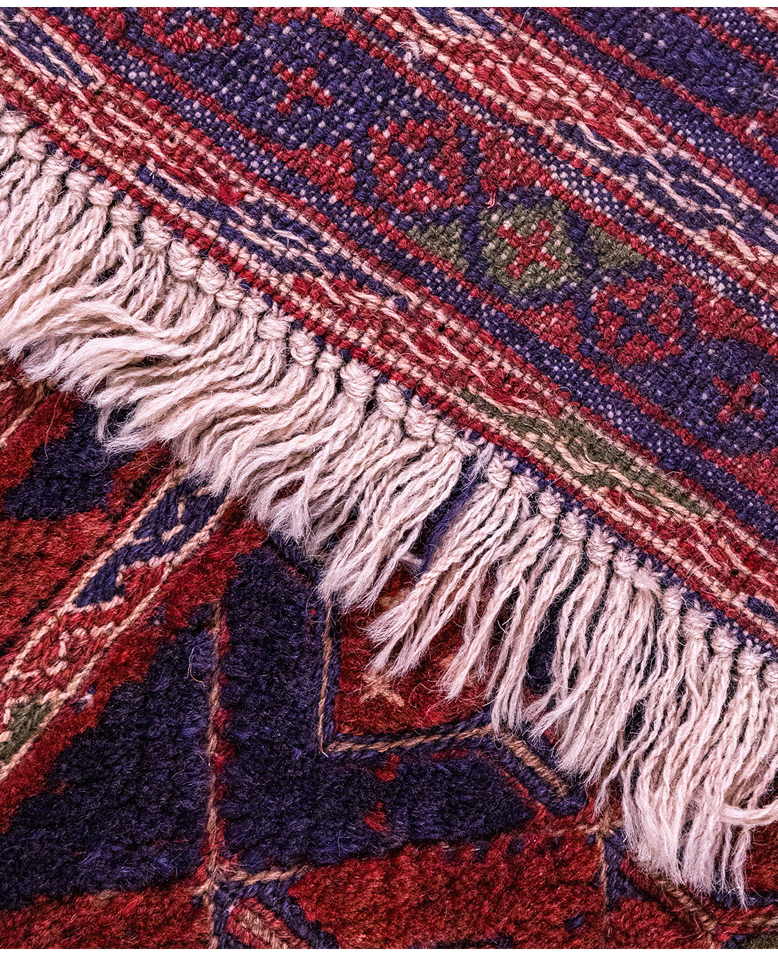 Afghan Nachoni handmade mixed-technique wool rug - Image 4