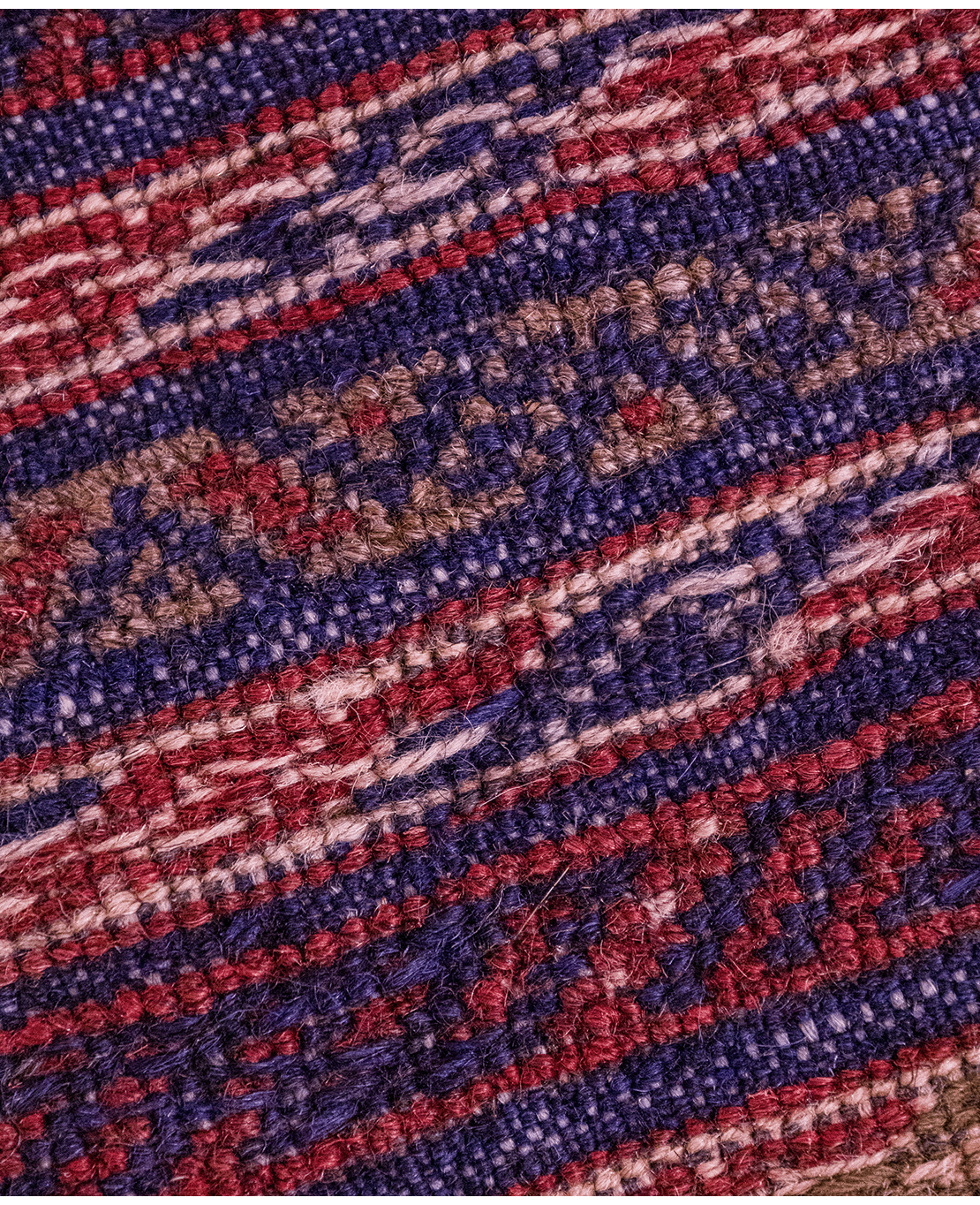 Afghan Nachoni handmade mixed-technique wool rug - Image 5