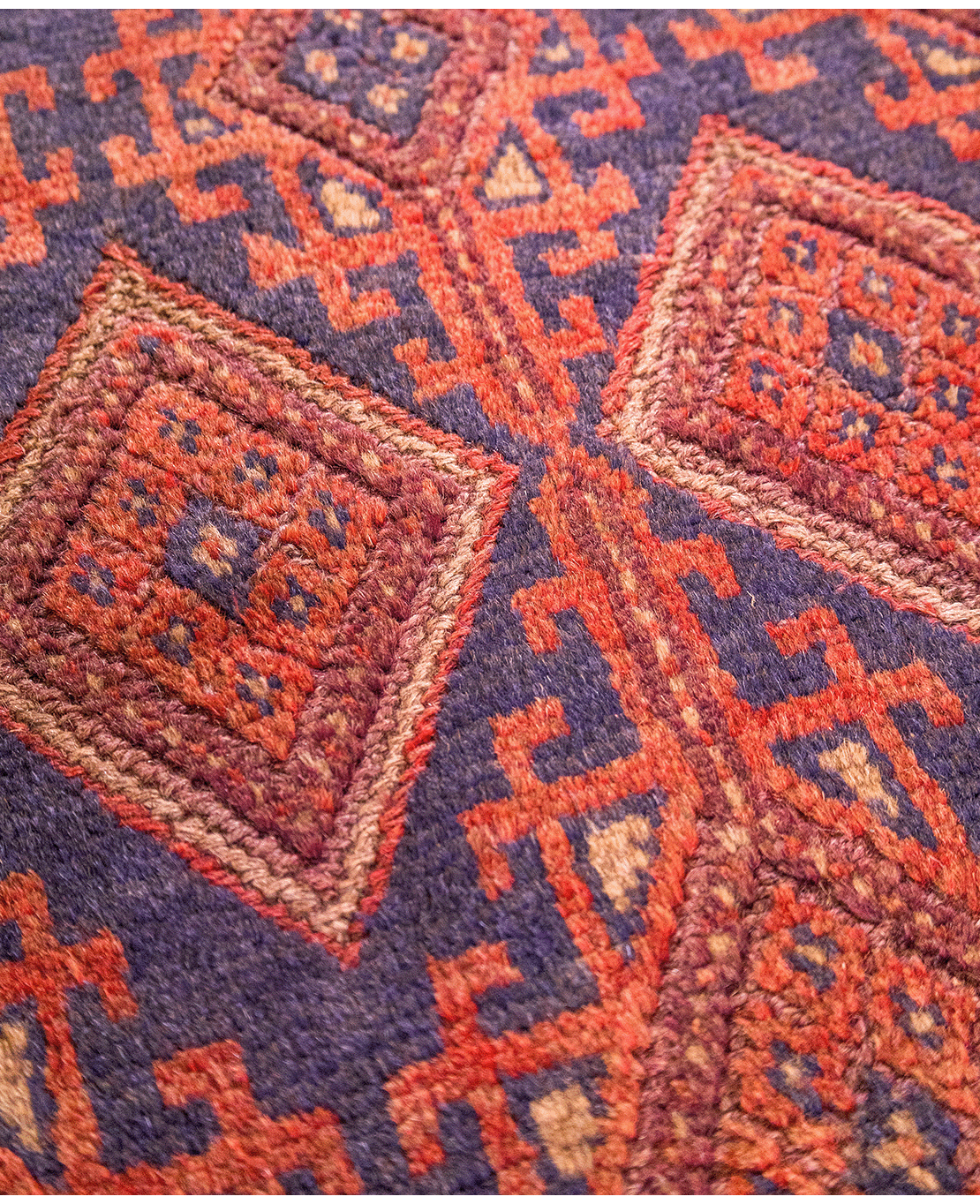 Afghan Nachoni handmade mixed-technique wool rug - Image 2