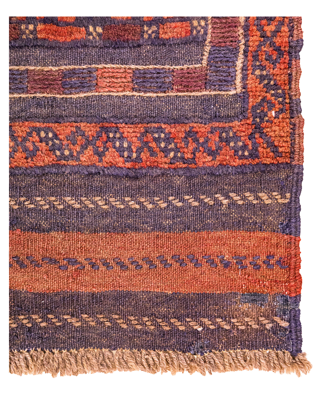 Afghan Nachoni handmade mixed-technique wool rug - Image 3