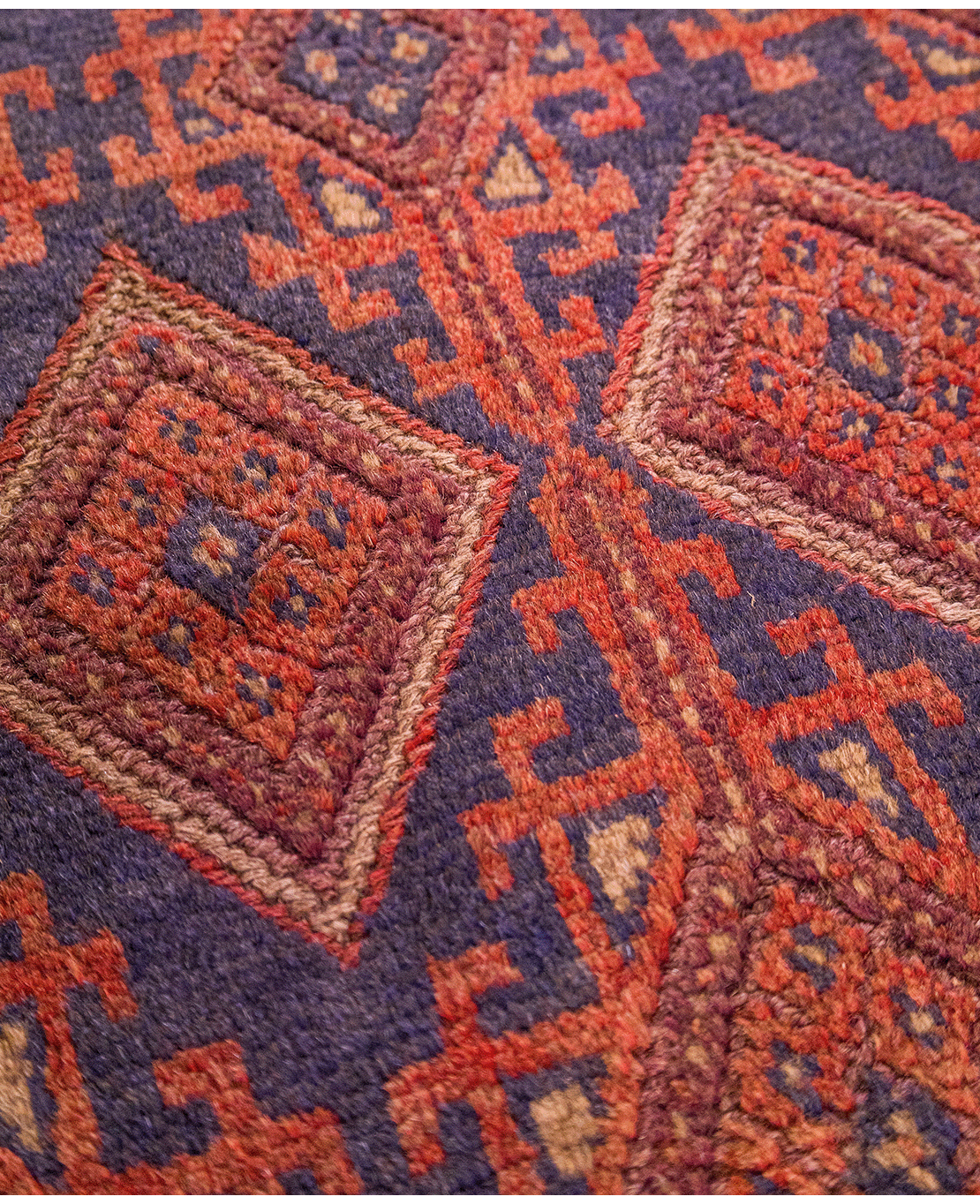 Afghan Nachoni handmade mixed-technique wool rug - Image 4