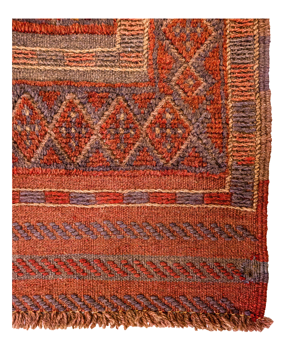 Afghan Nachoni handmade mixed-technique wool rug - Image 2