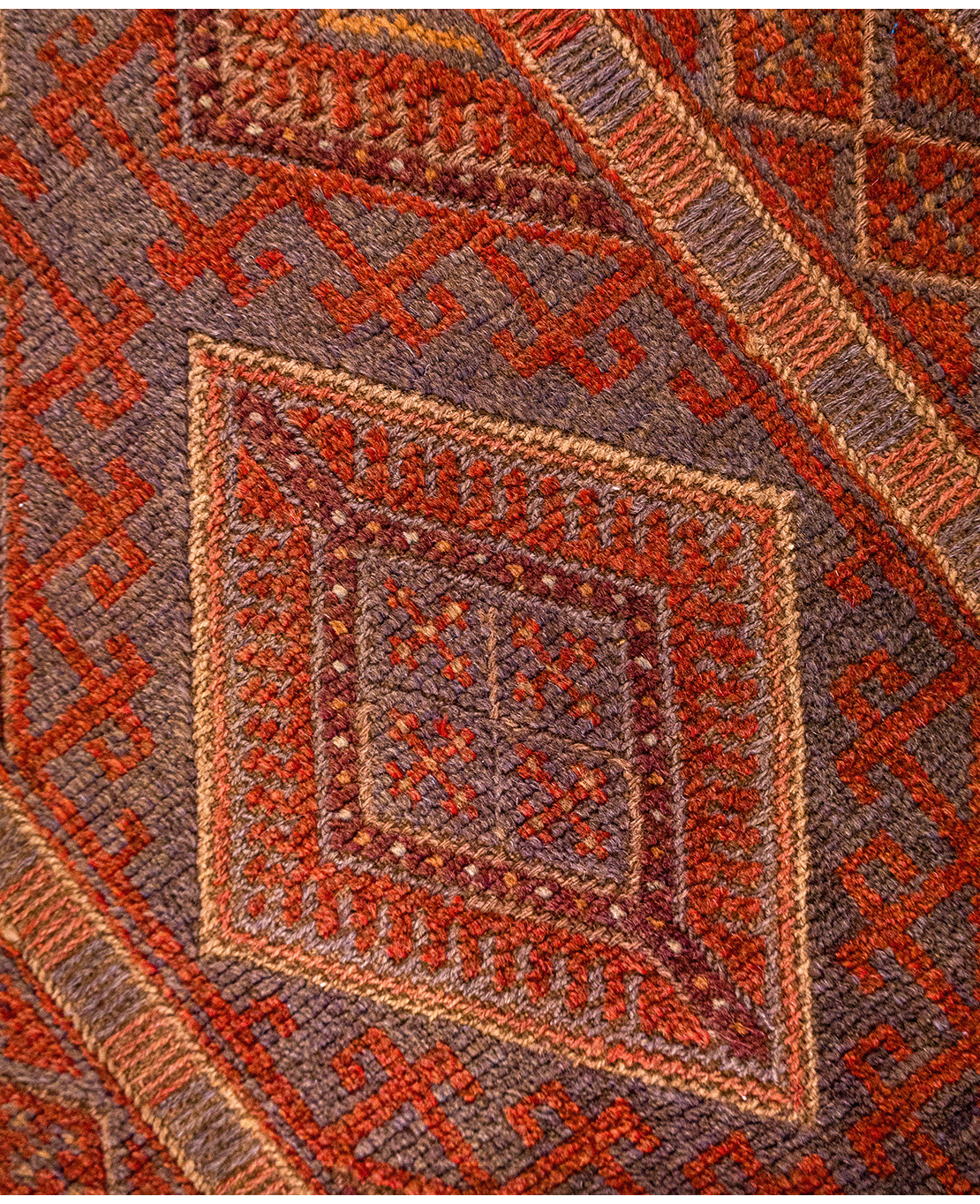Afghan Nachoni handmade mixed-technique wool rug - Image 3