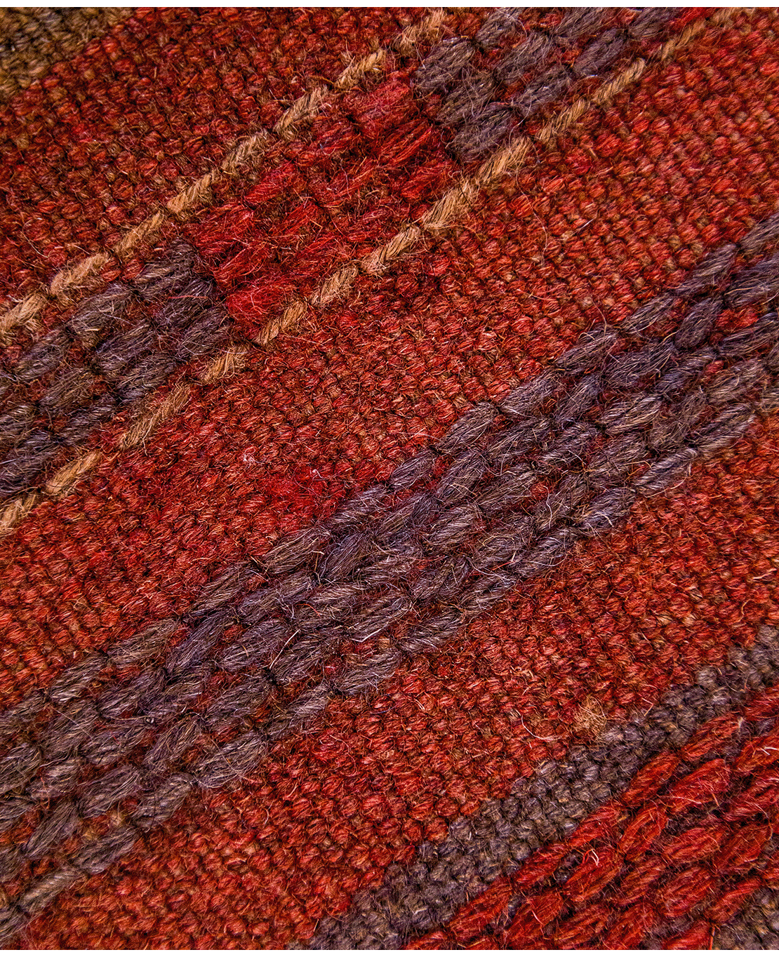 Afghan Nachoni handmade mixed-technique wool rug - Image 5