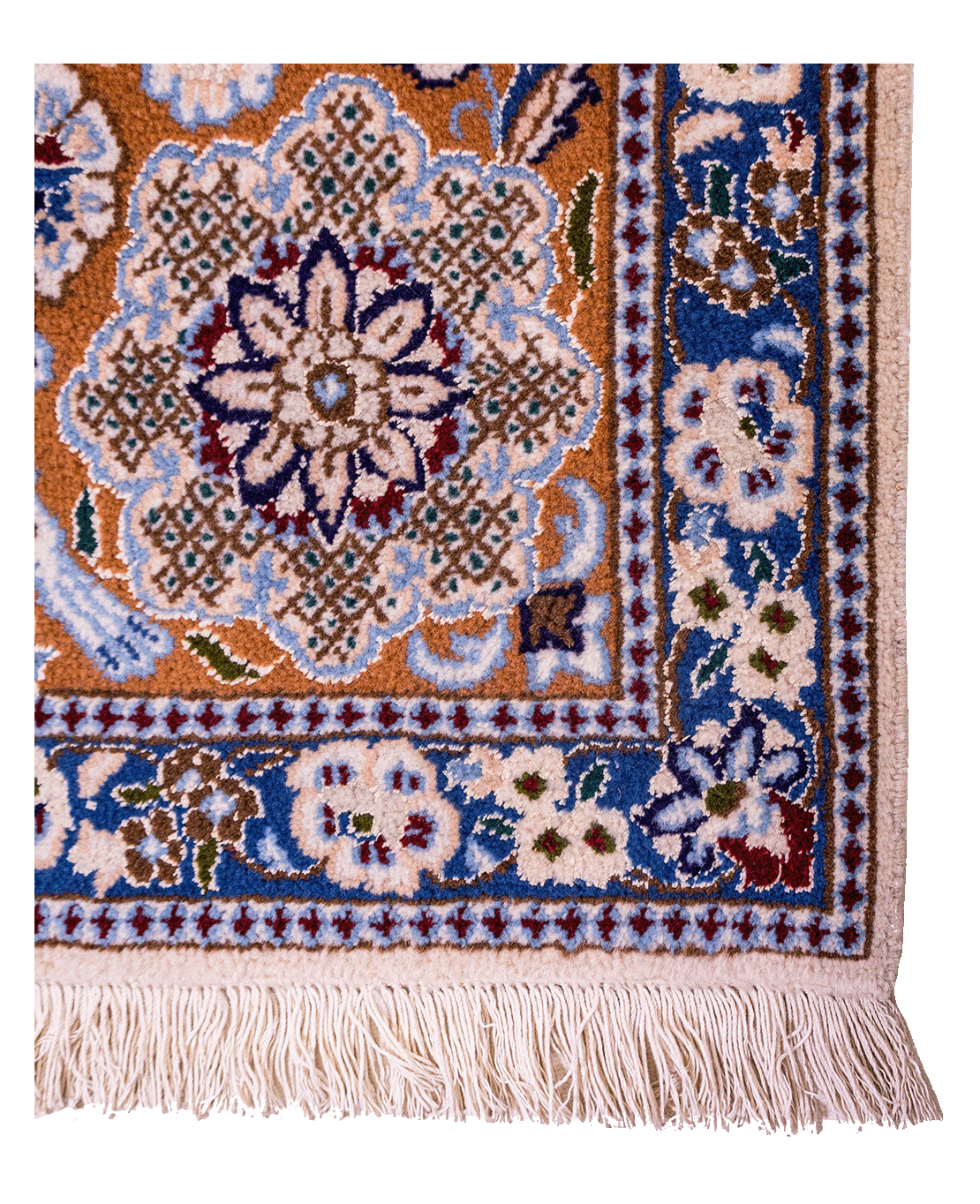Iranian Nain 0 silk-contoured hand-knotted wool rug - Image 2