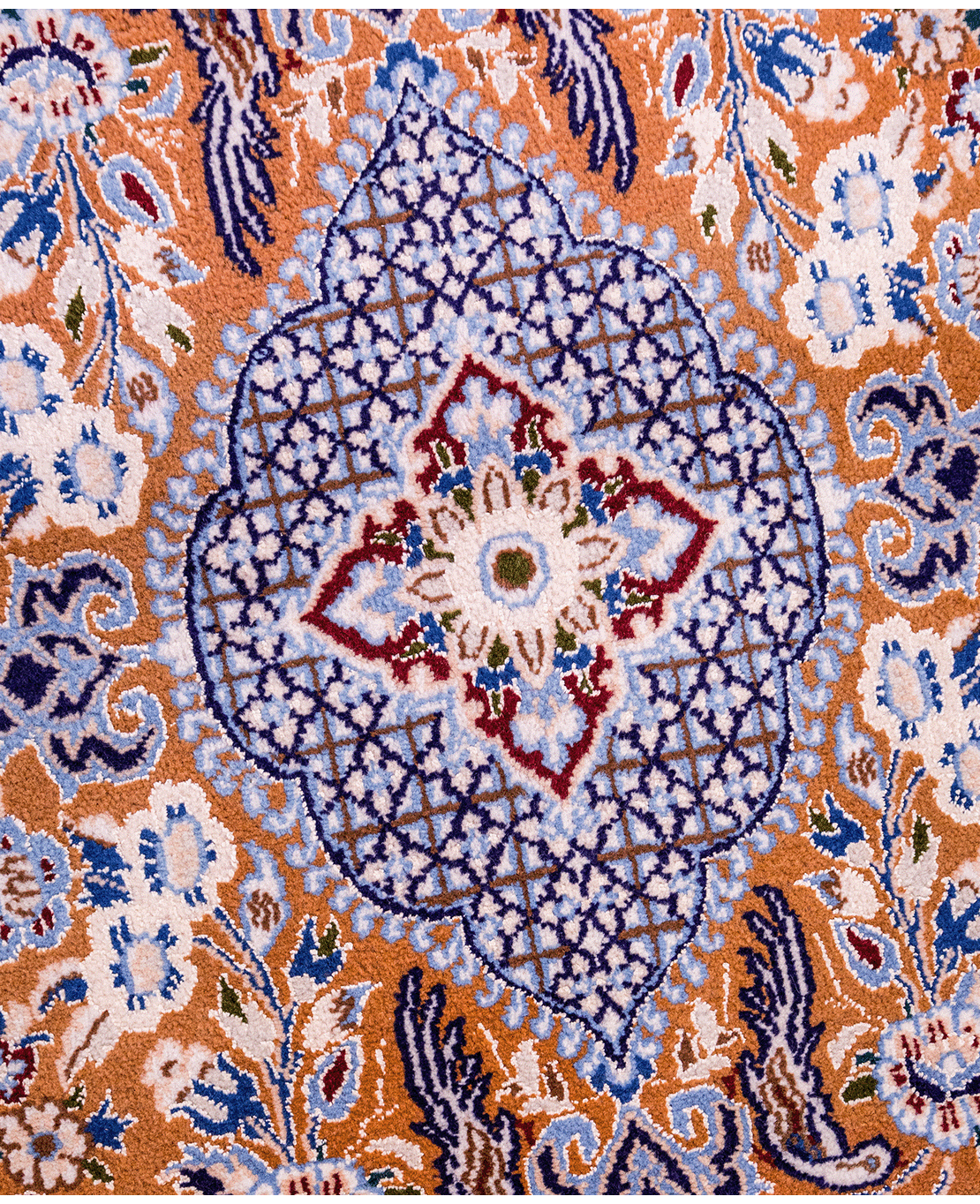 Iranian Nain 0 silk-contoured hand-knotted wool rug - Image 3