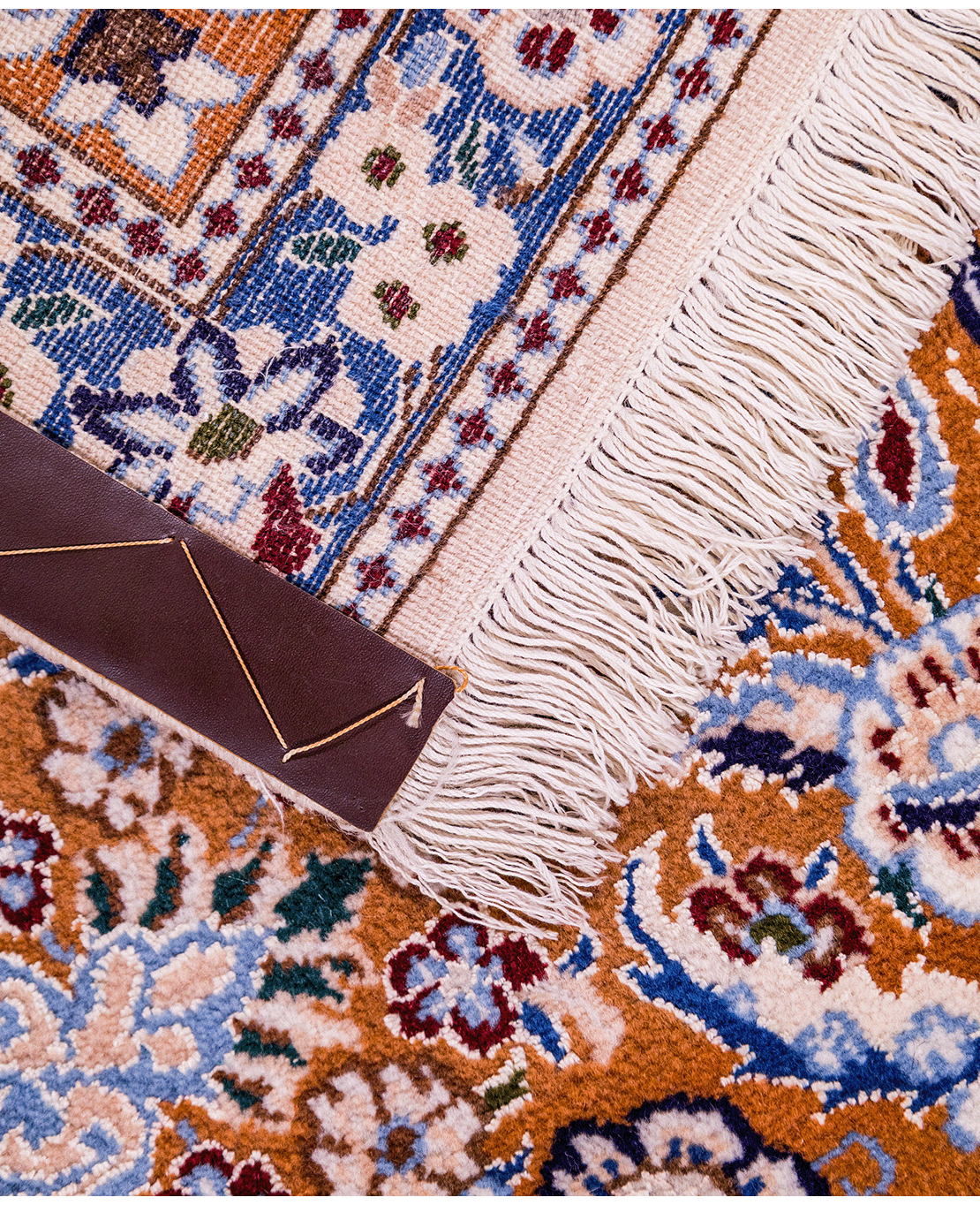Iranian Nain 0 silk-contoured hand-knotted wool rug - Image 4