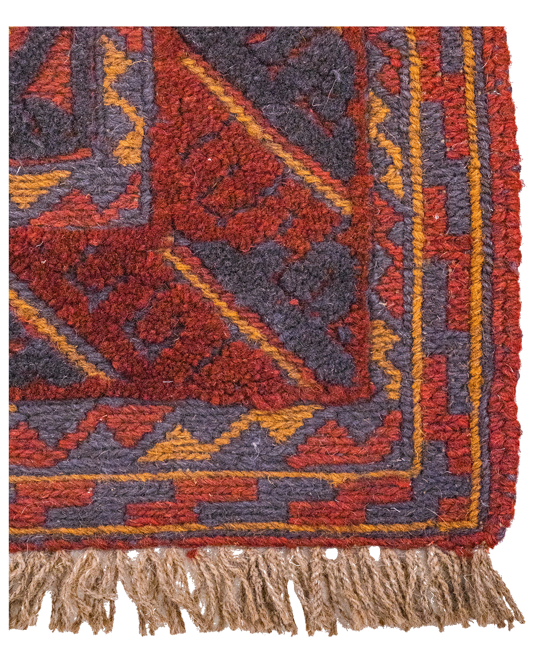 Afghan Nachoni handmade mixed-technique wool rug - Image 3