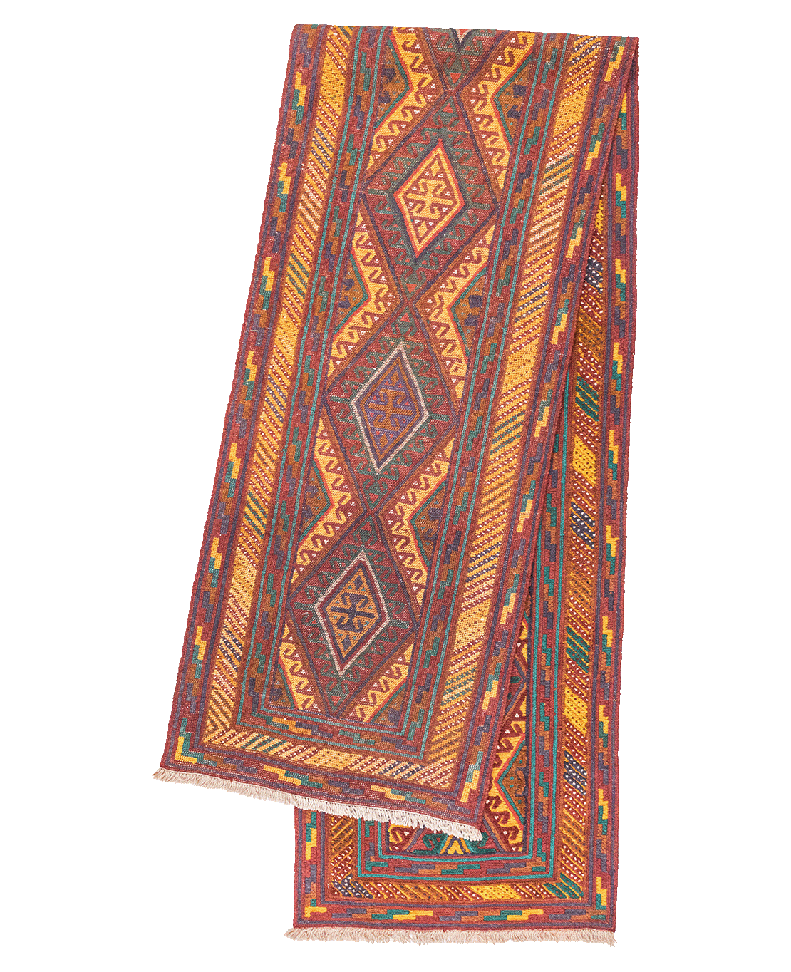 Afghan Nachoni handmade mixed-technique wool rug - Image 2