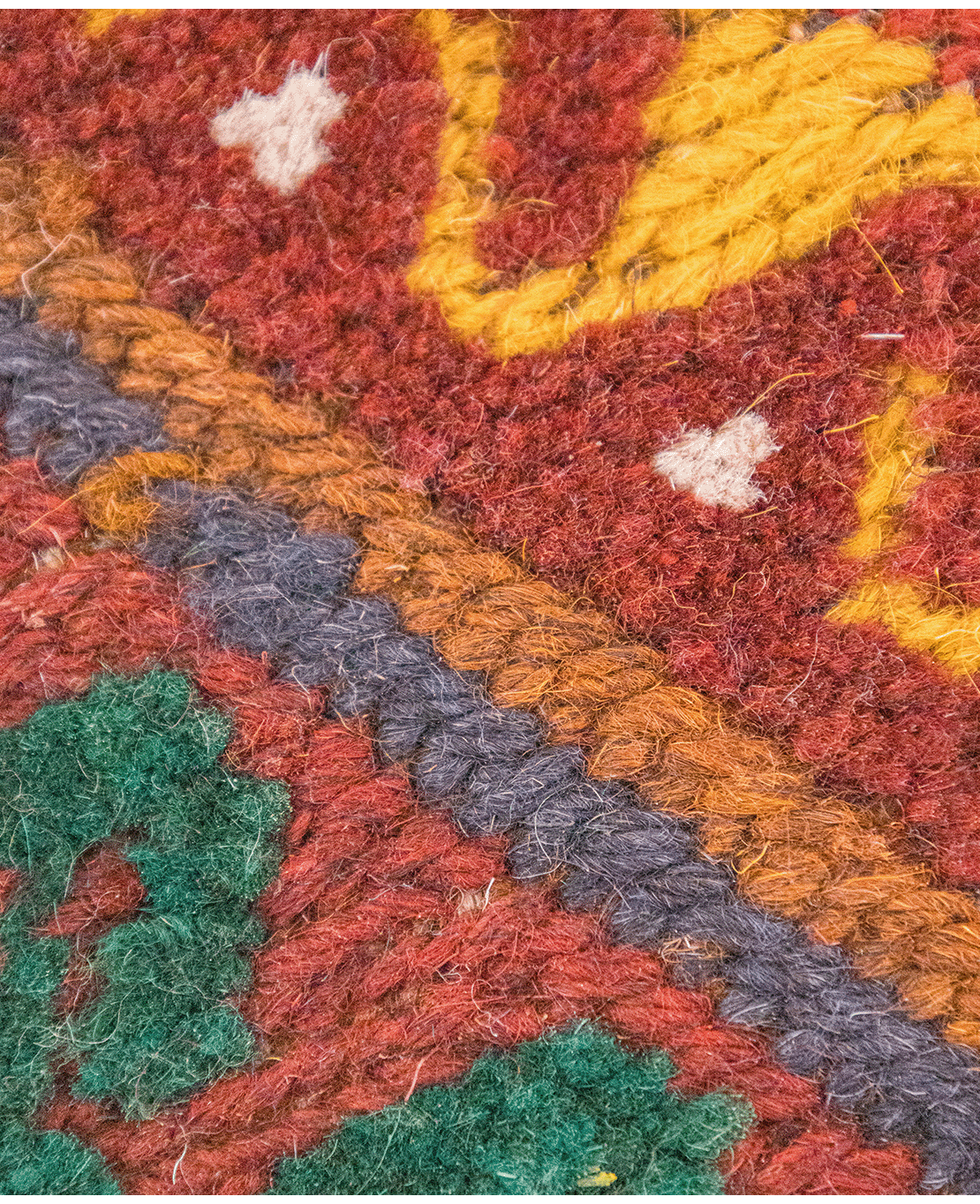 Afghan Nachoni handmade mixed-technique wool rug - Image 4