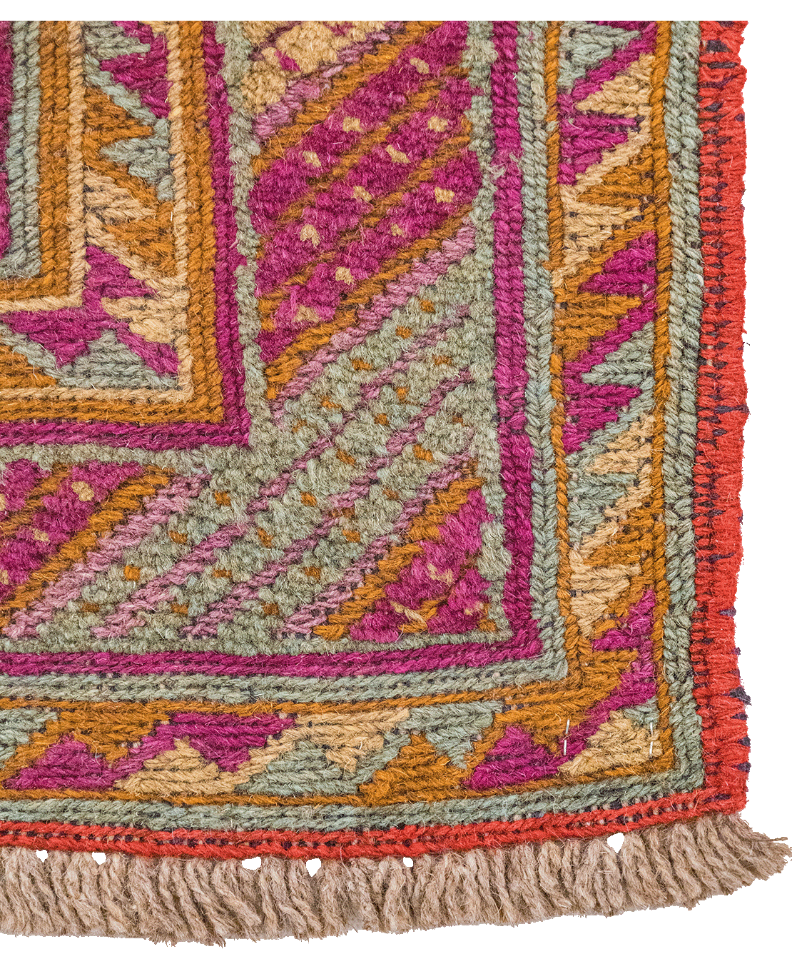Afghan Nachoni handmade mixed-technique wool rug - Image 4