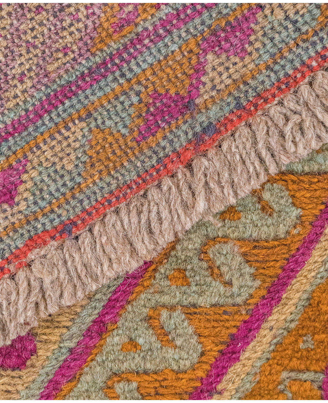 Afghan Nachoni handmade mixed-technique wool rug - Image 5