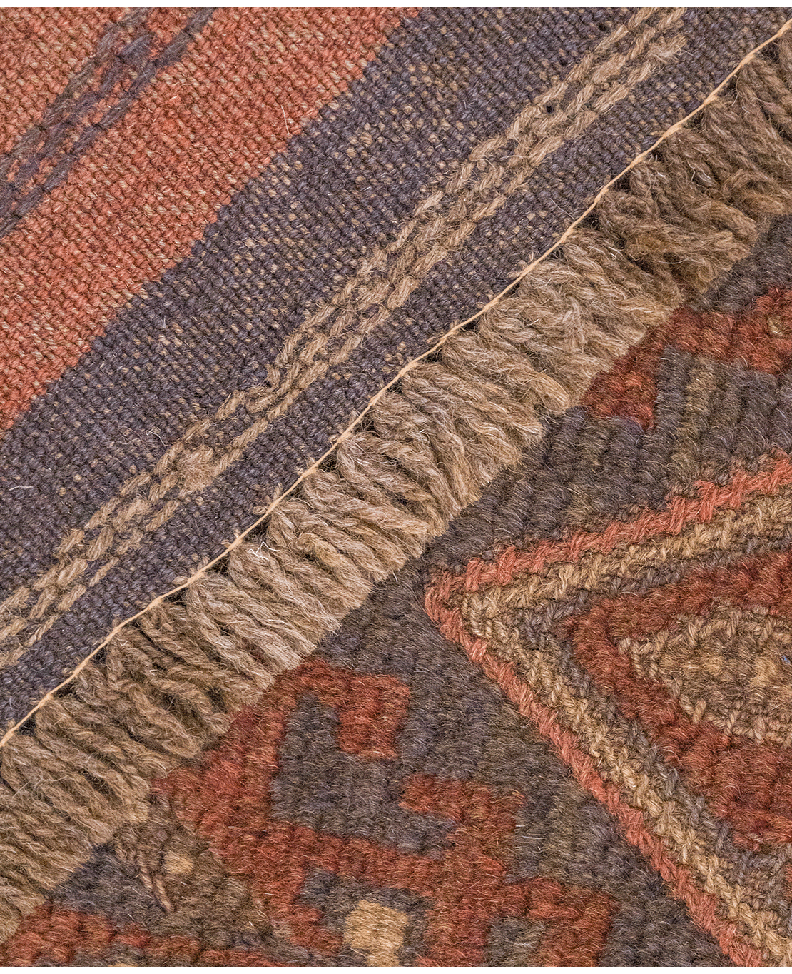 Afghan Nachoni handmade mixed-technique wool rug - Image 5