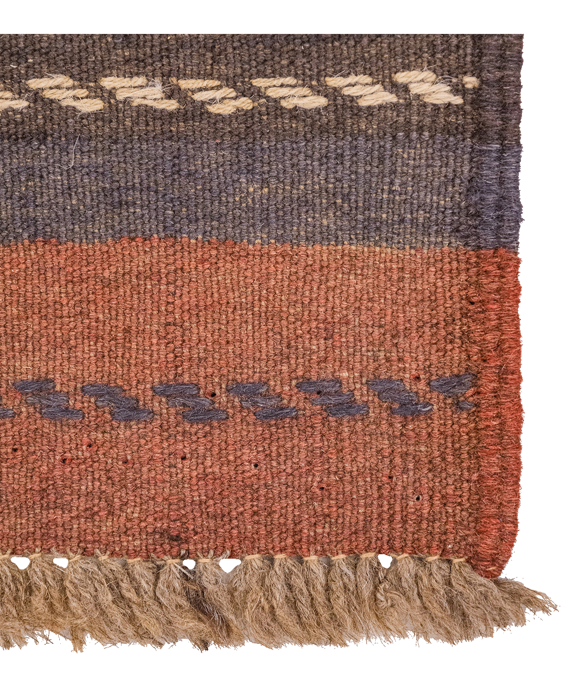 Afghan Nachoni handmade mixed-technique wool rug - Image 3