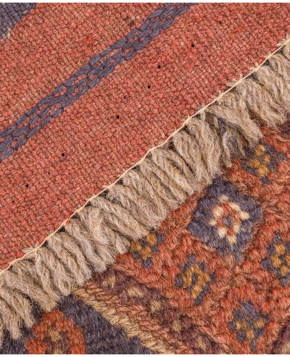 Afghan Nachoni handmade mixed-technique wool rug - Image 5