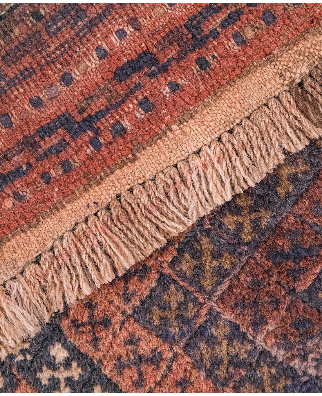 Afghan Nachoni handmade mixed-technique wool rug - Image 5
