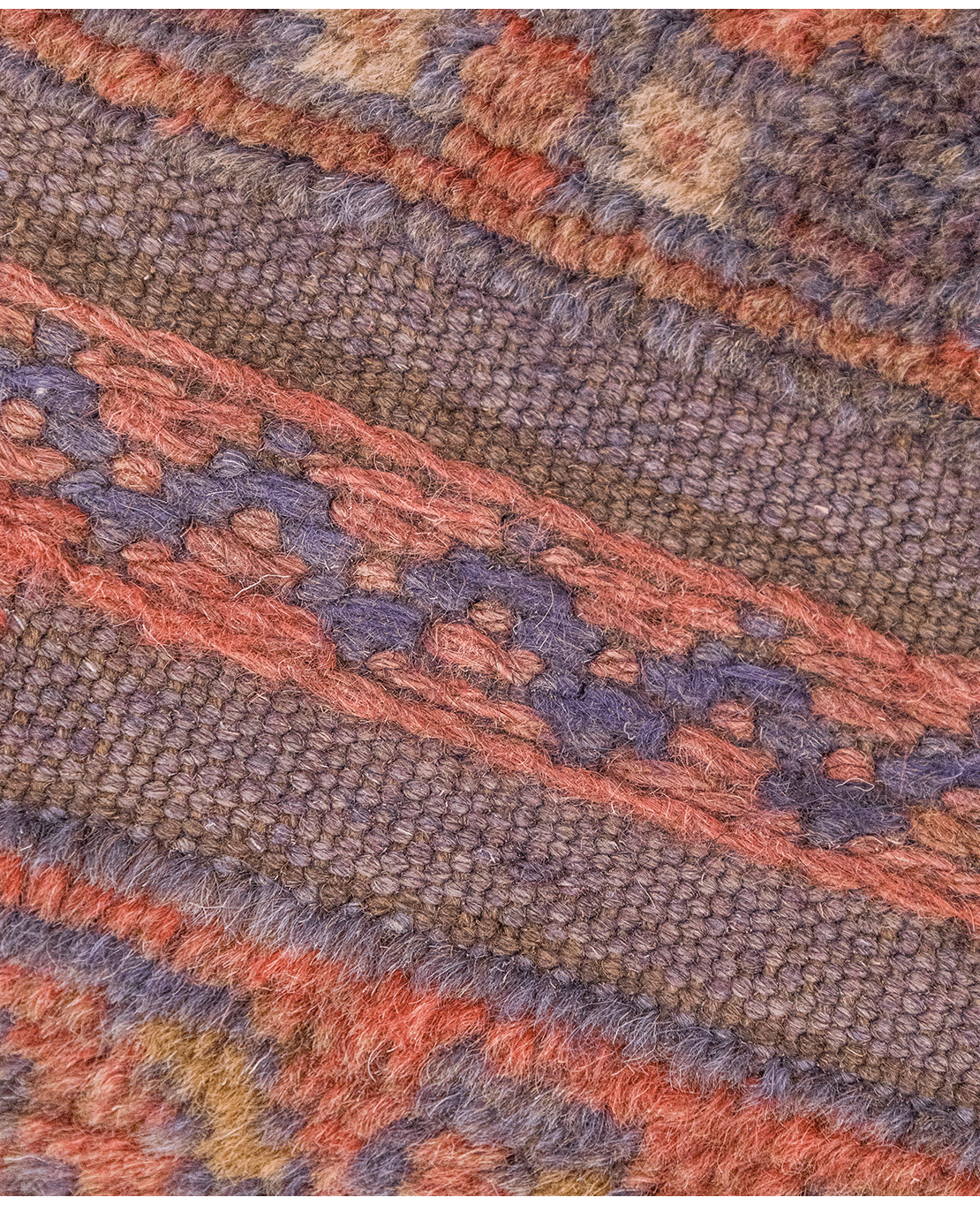 Afghan Nachoni handmade mixed-technique wool rug - Image 4