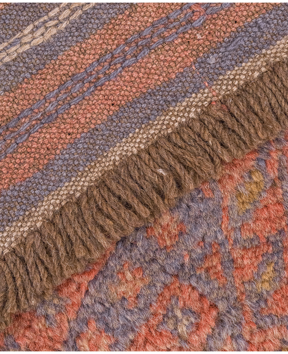 Afghan Nachoni handmade mixed-technique wool rug - Image 5
