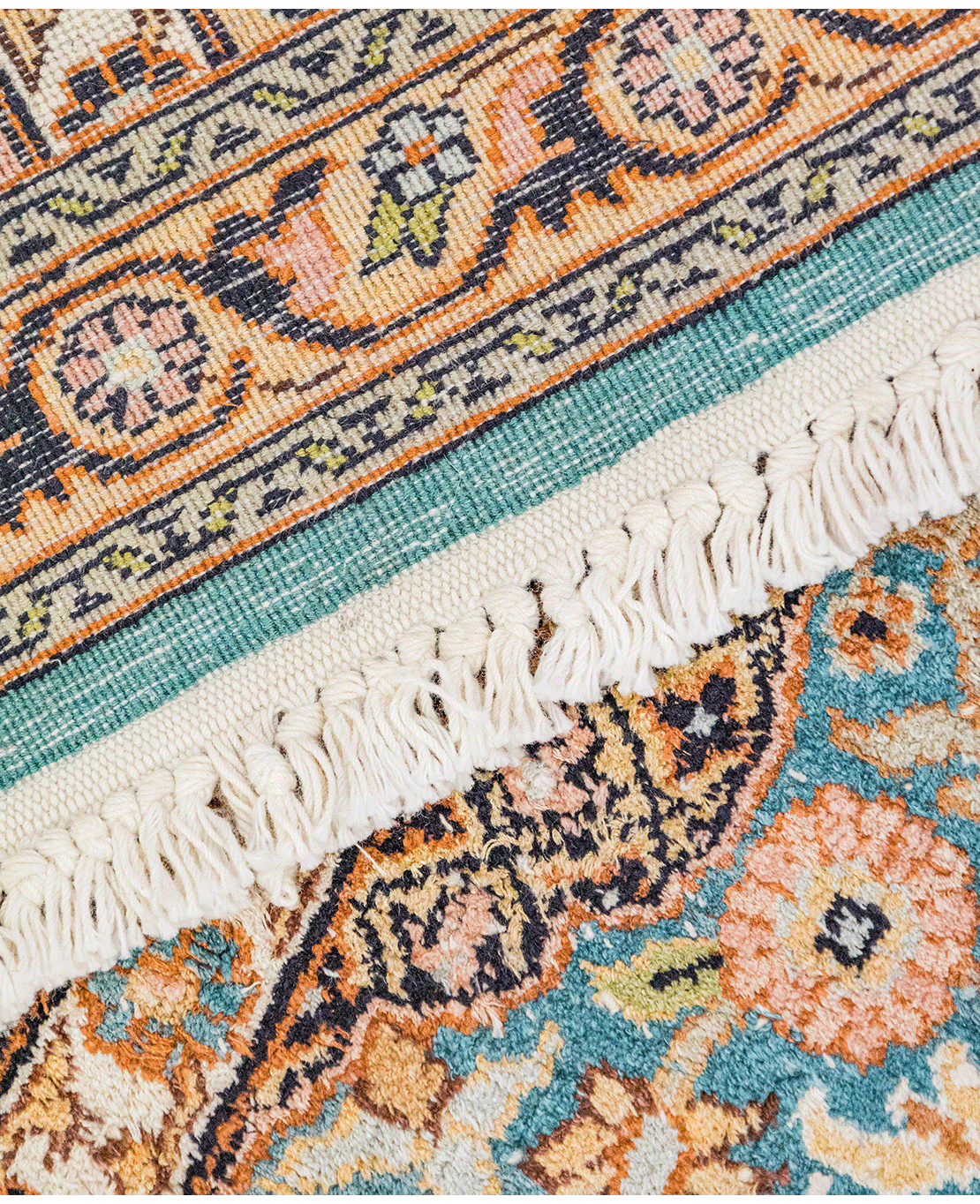 Indian Kashmiri handmade silk rug - Image 3