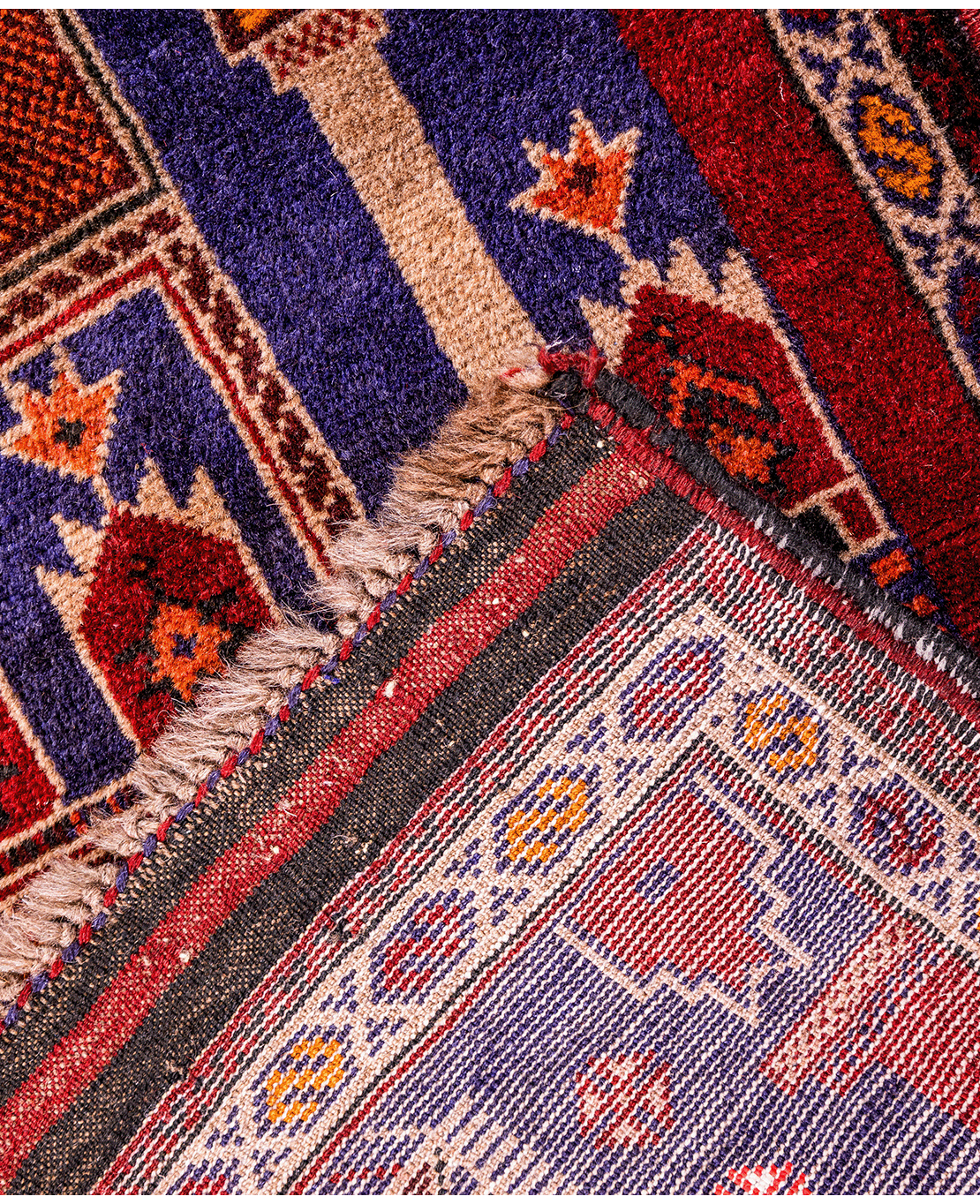 Afghan nomadic Baluch handmade wool rug - Image 4