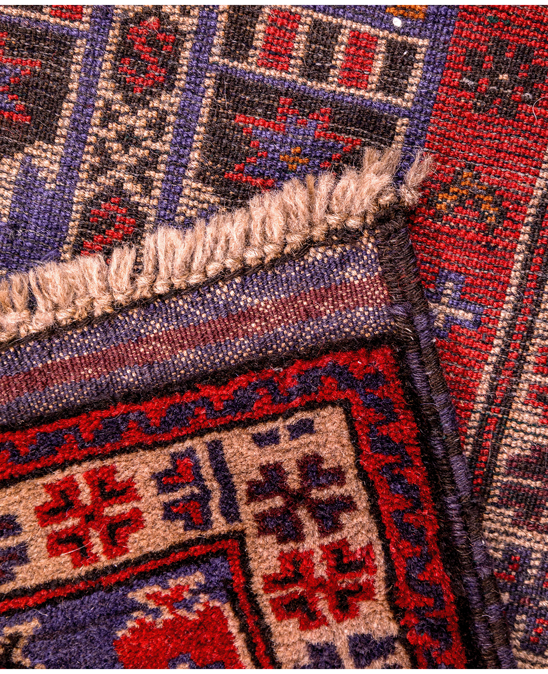Afghan nomadic Baluch handmade wool rug - Image 3