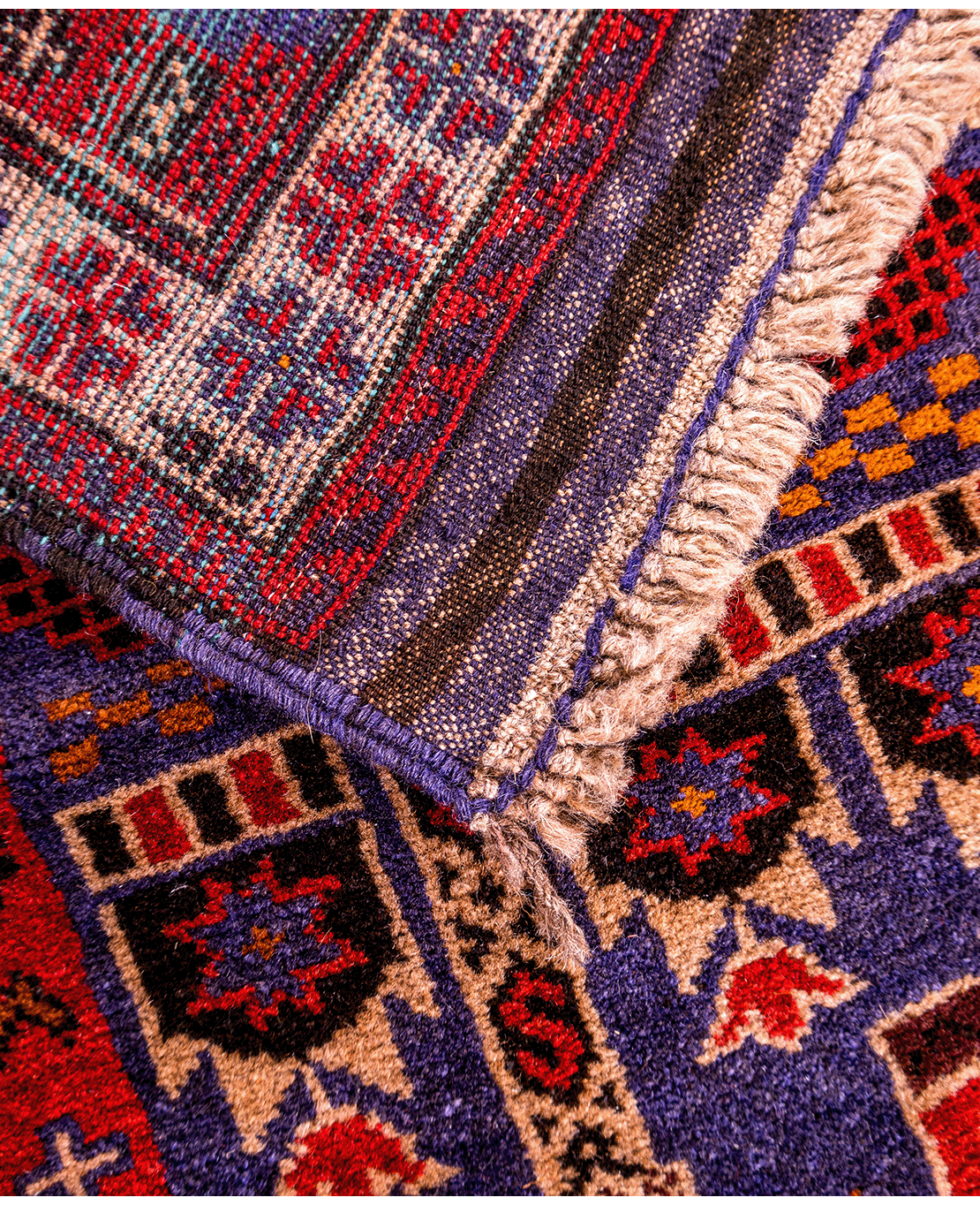 Afghan nomadic Baluch handmade wool rug - Image 4