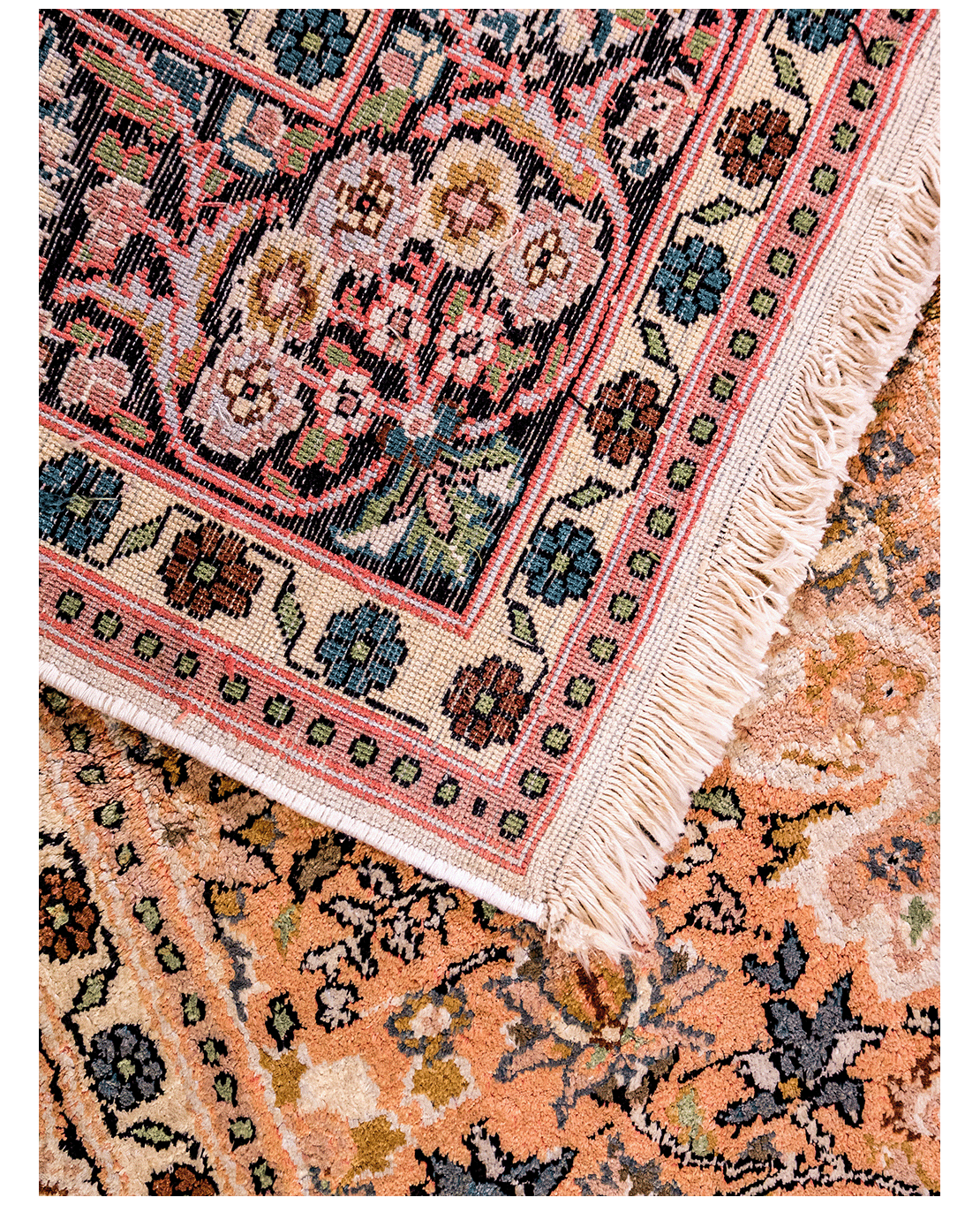 Indian Kashmiri handmade silk rug - Image 4