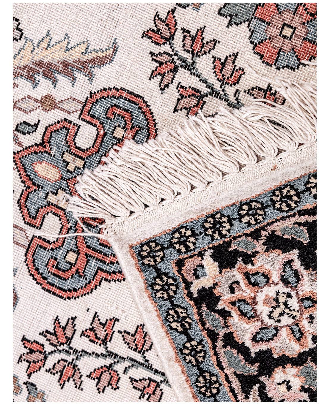 Indian Kashmiri handmade silk rug - Image 2