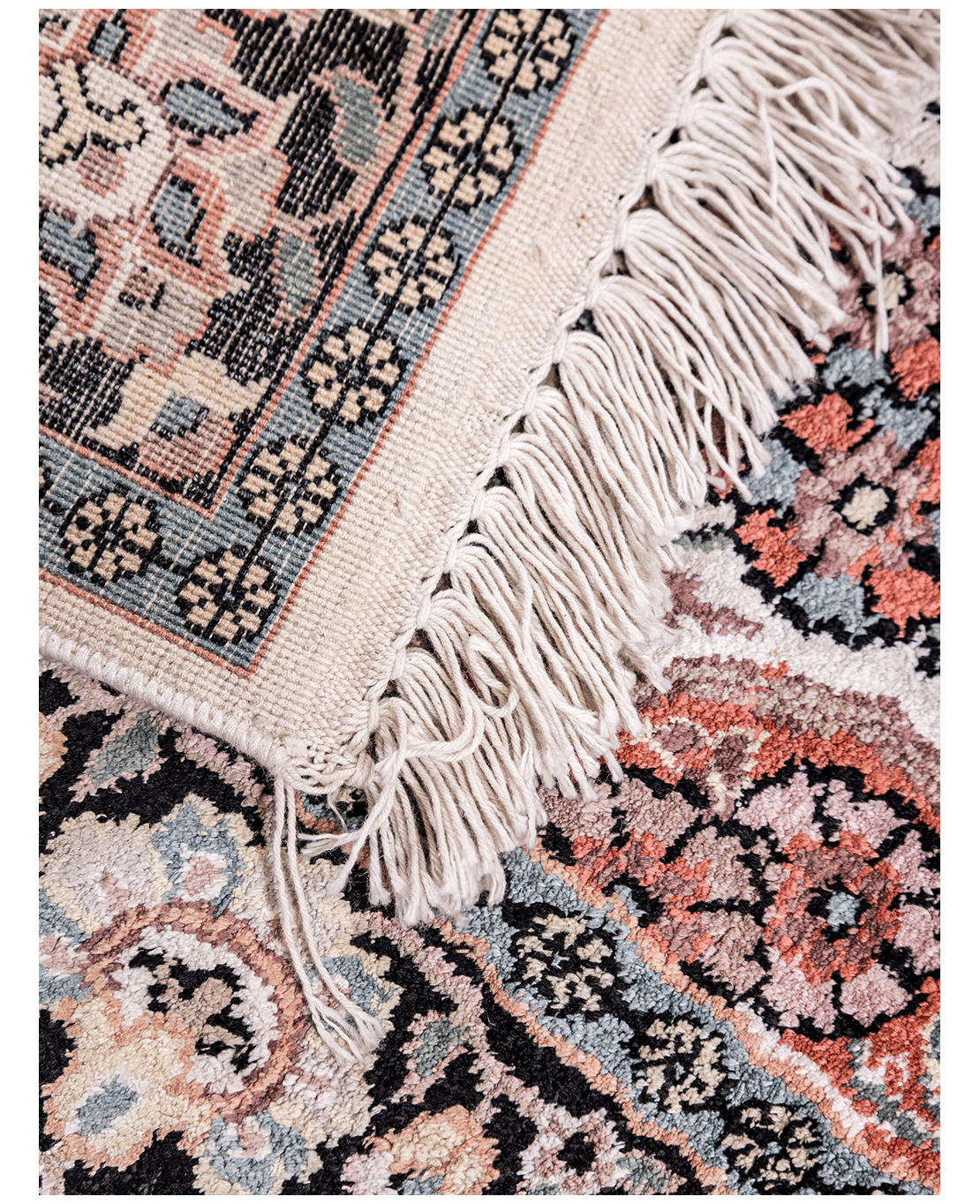 Indian Kashmiri handmade silk rug - Image 4