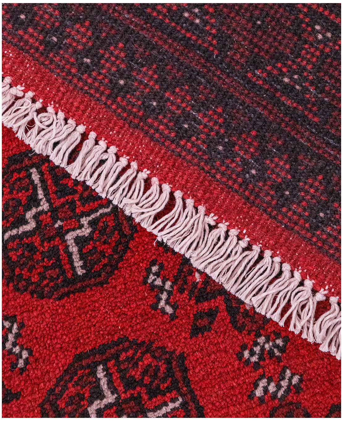 Afghan Bokhara hand-knotted wool rug - Image 4
