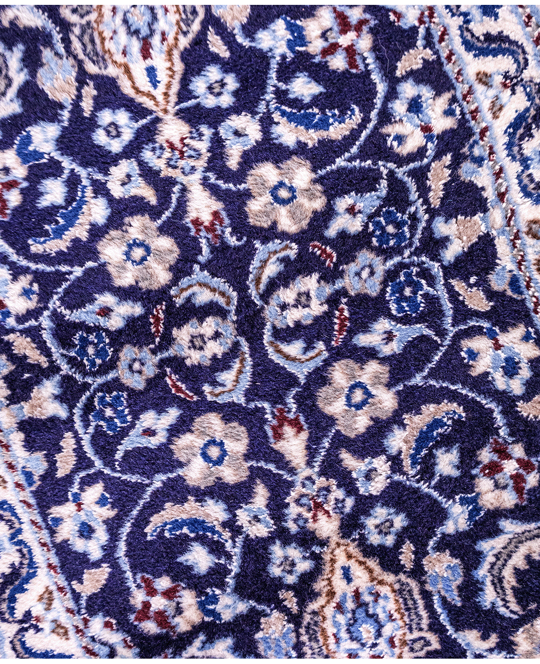 Iranian Nain 0 silk-contoured hand-knotted wool rug - Image 3