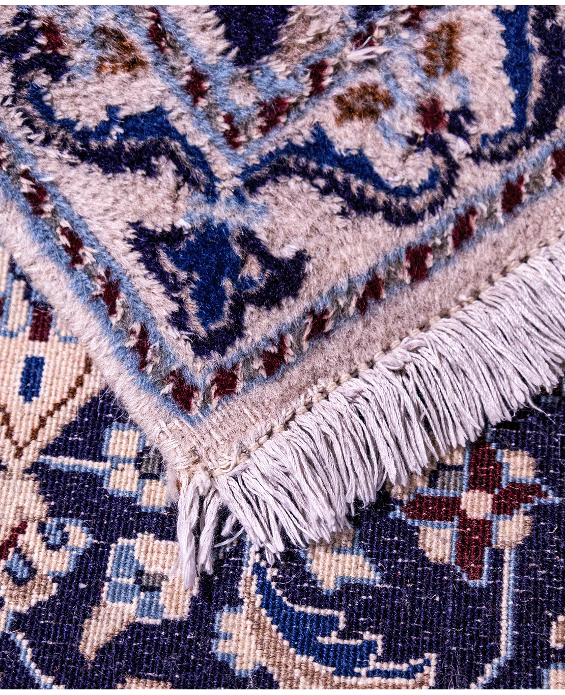 Iranian Nain 0 silk-contoured hand-knotted wool rug - Image 4