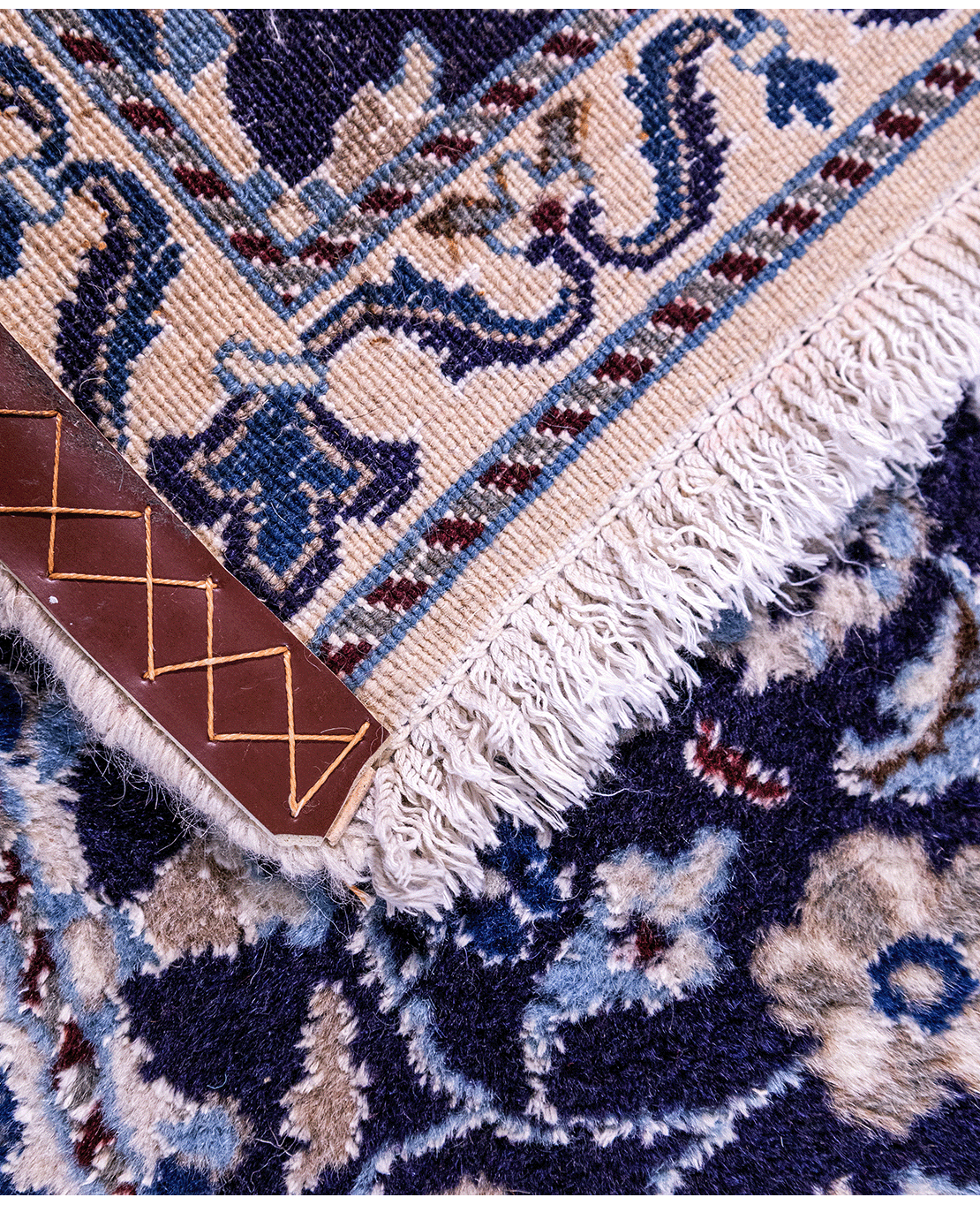 Iranian Nain 0 silk-contoured hand-knotted wool rug - Image 5