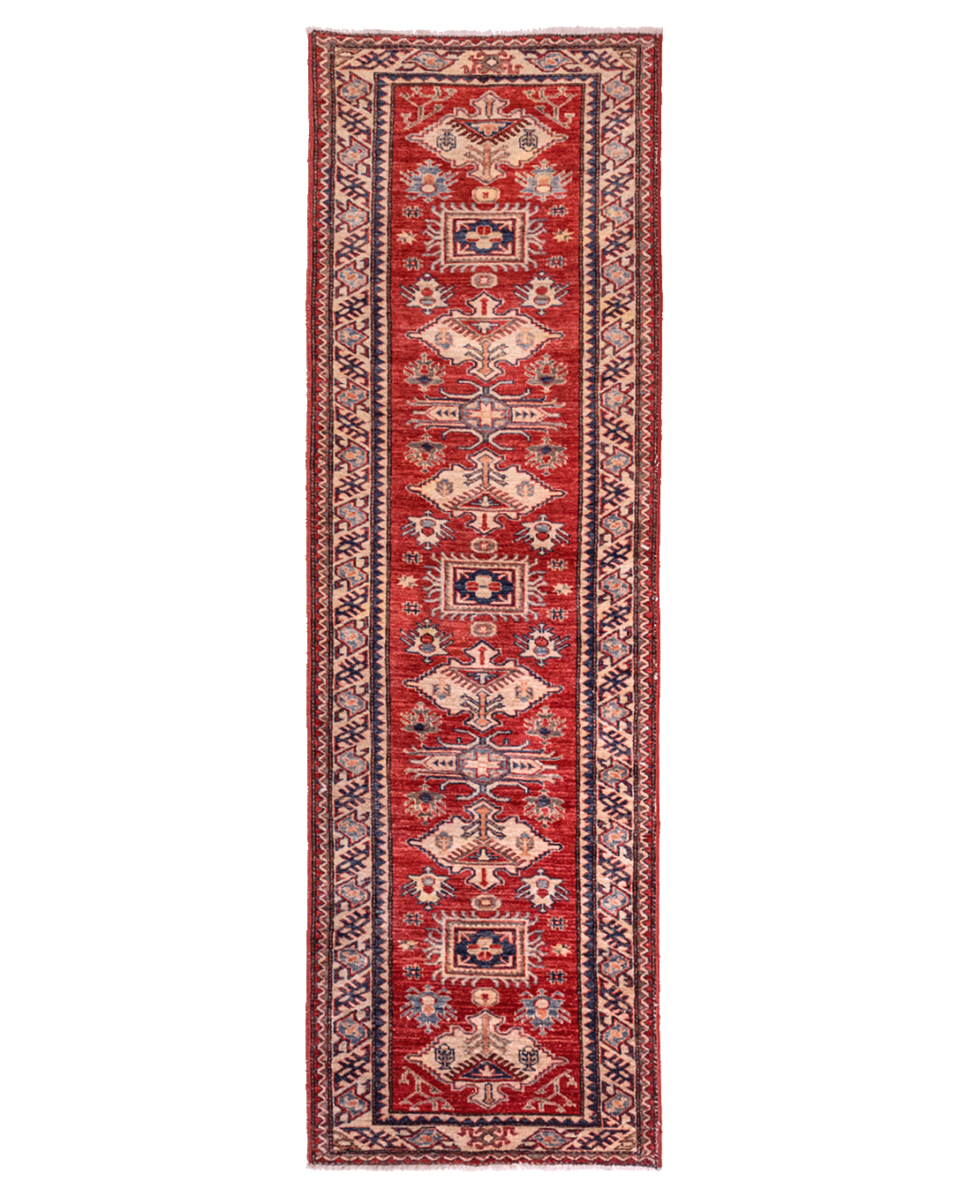Afghan Super Kazakh hand-knotted wool runner rug - Image 2